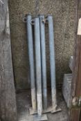 *Four Galvanised Chain Barrier Posts