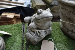 *Frog Stone Garden Ornament 7” tall