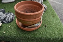 *Two Terracotta Planters and a Terracotta Dish