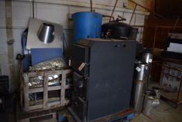 *Wood Burner with Vessel, Piping, Pump, and Chimney Extractors