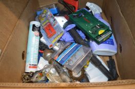 Box of Tools, Fittings, Screws, Drills, and Garage