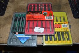 6pc Needle File Set, 6pc Nut Spinner Set, and 6pc