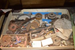 Pallet of Various Tools and Spindle Moulder Cutter