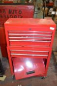 Double Tool Chest on Wheels with Contents