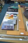 Vintage Drawing Equipment and a Brass Trammel by J
