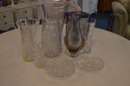 Cut Glass Lead Crystal Vases etc.