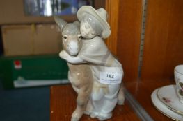 Lladro Nao Figure of a Boy and a Donkey