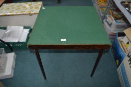 Green Baize Topped Folding Card Table