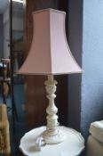 Table Lamp with Pink Shade
