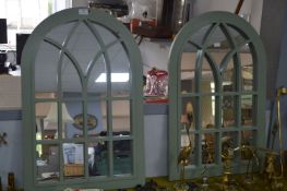 Pair of Gothic Style Window Mirrors