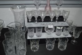 Cut Lead Crystal Wine Glasses, High Ball, Jugs, Tu