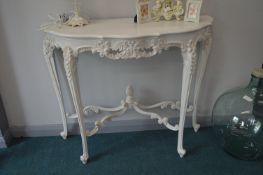 Cream Painted Decorative Half Moon Hall Table