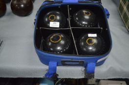 Set of Hemselite Bowling Balls with Case
