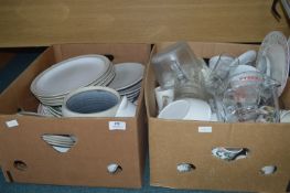 Two Boxes of Pottery & Glassware