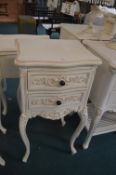 Cream Painted Shabby Chic Two Drawer Cabinet on Ca