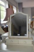 Cream Painted Two Drawer Dressing Mirror