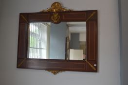Decorative Veneered Mirror with Gilt Detail
