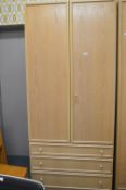 G-Plan Double Wardrobe with Three Drawers