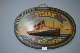 Painted Reproduction Sign - Titanic White Star Lin
