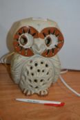 Shelf Pottery Owl Lamp