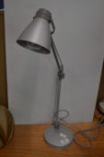 Silver Effect Metal Adjustable Desk Lamp
