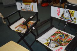 Pair of Playing Card Folding Director's Chairs