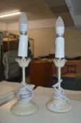 Pair of Candle Style Metal Table Lamps