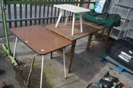Folding Trestle Table, Formica Topped Kitchen Tabl