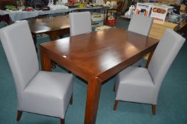 Chunky Style Dining Table with Four Newly Upholste