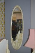 Cream & Gilt Oval Beveled Edge Mirror