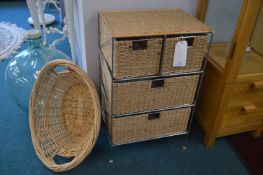 Basket Weave Four Drawer Storage Unit plus a Laund