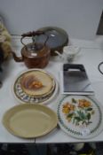 Kitchenware: Plates, Copper Kettle, and a Portmeir