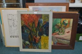 Framed Pictures, Prints, Watercolours, Oil on Boar