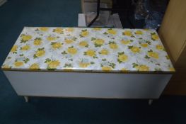 Basketweave Ottoman and Contents