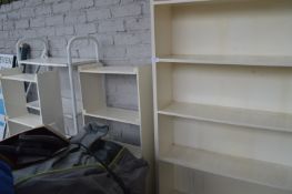 Four White Shelf Units