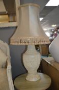 Large Decorative Table Lamp with Cream Shade