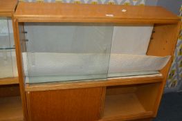 Retro 1960's Light Oak Glazed Display Cabinet