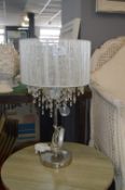 Metallic Table Lamp with Crystal Drops