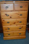Pine Two over Four Tall Chest on Casters