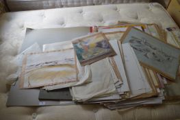 Large Quantity of Watercolour and Pencil Sketches