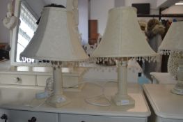 Two Cream Table Lamps