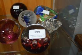 Five Glass Paperweights etc. Including Two by Cait