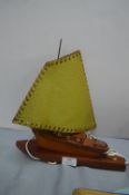 1930's Wooden Ship Lamp (working)