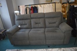 *Grey Three Seat Electric Reclining Sofa