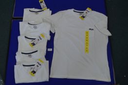 *Six Fila Ladies White T-Shirts Size: S