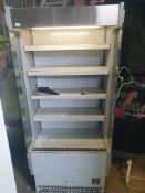 *S/S slimline multideck SP60 (2017) with light and night blind - protective plastic till on shelves,