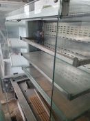 *Refridgerated glass dispay chiller unit designed to be built into counter with lights and night