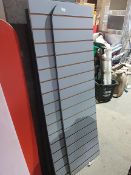 *pair of pewter slat wall promo end panels 480w x 1650h