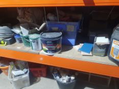 *quantity of painting equiptment and tiles; includes paints, adheisives, etc