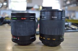 Two Mirror Lenses by Vivitar, and Opteka